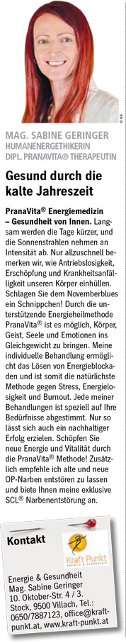 Mag. Sabine Geringer Presseberichte Kraft Punkt