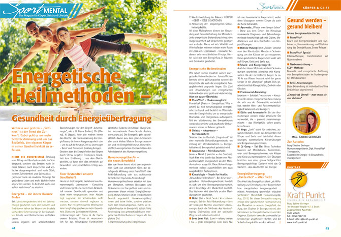 Mag. Sabine Geringer Presseberichte Kraft Punkt